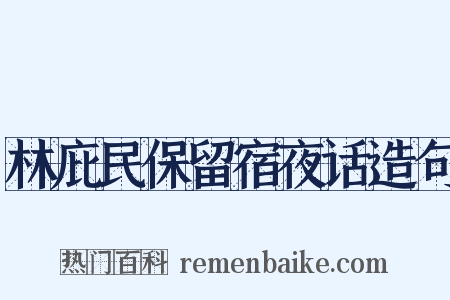 林庇民保留宿夜话造句是什么意思的图片